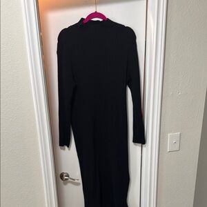 Eloquii Black Long Sleeve Maxi Dress with Mock Neck for Night Out